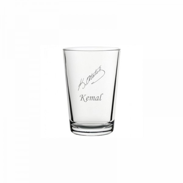 Atatürk İmzalı İsim Yazılı Klasik Su Bardağı Atatürk İmzalı İsim Yazılı Klasik Su Bardağı