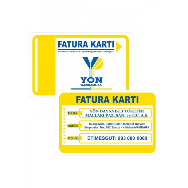 Fatura kartı Fatura kartı
