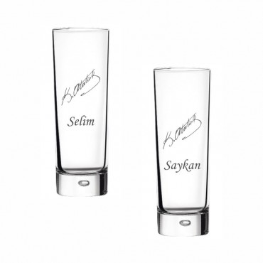 Atatürk İmzalı Rakı Bardağı