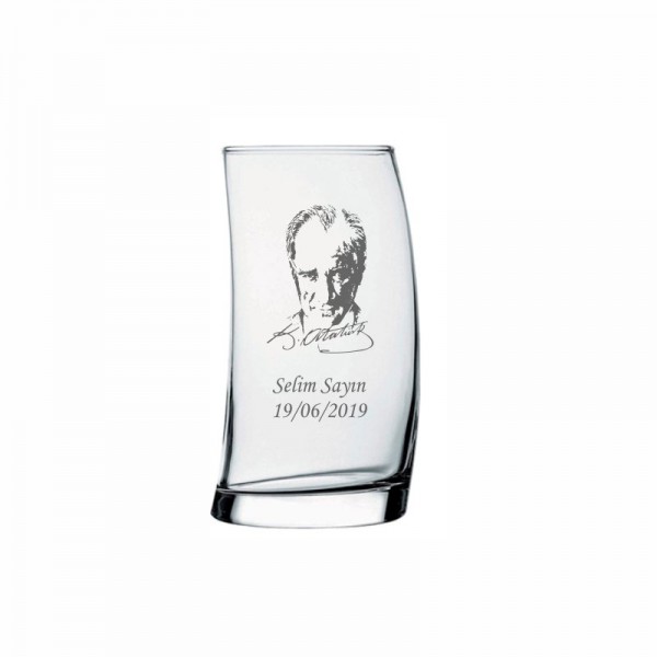 Atatürk ve İsim Yazılı Bira Bardağı Atatürk ve İsim Yazılı Bira Bardağı