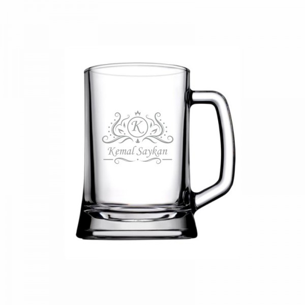 Viking Harf ve İsim Yazili Bira Bardağı